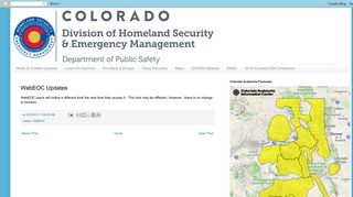 Colorado Emergency Management: WebEOC Updates
