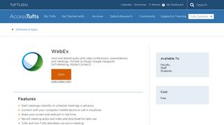 WebEx | Access Tufts