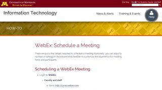 WebEx: Schedule a Meeting | <span class=