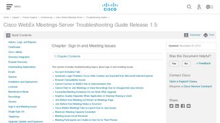 Sign In and Meeting Issues - Cisco