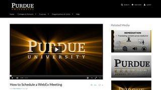 How to Schedule a WebEx Meeting - MediaSpace - Purdue University