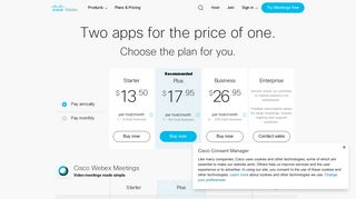 Cisco Webex Plans and Pricing