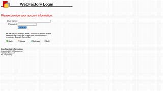 WebFactory Login