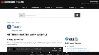 Getting Started with Webfile - Texas Comptroller - Texas.gov