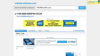 1196-8888.webfin.co.za at WI. Webfin - Login - Website Informer