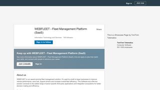 WEBFLEET - Fleet Management Platform (SaaS) | LinkedIn