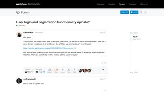 User login and registration functionality update? - Feedback ...