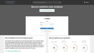 Secure Web Hero. WebHero Control Panel - Login