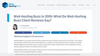 Web Hosting Buzz - WhoIsHostingThis