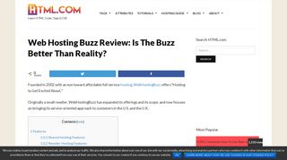 Web Hosting Buzz: Is the Buzz Bigger Than The Reality? - HTML.com