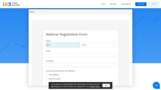 Free Webinar Registration Form Template | 123FormBuilder