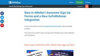 Now in AWeber! Awesome Sign Up Forms and a New GoToWebinar ...