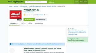 Webjet.com.au Reviews - ProductReview.com.au