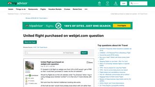 United flight purchased on webjet.com question - Air Travel Forum ...