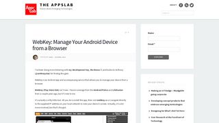 WebKey: Manage Your Android Device from a Browser – The AppsLab