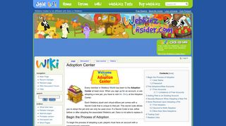 Adoption Center - Webkinz Insider Wiki