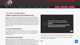 Sports Schedule Maker | Web League Manager | ManageYourLeague ...