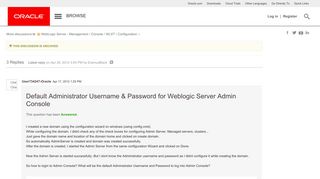 Administrator Username & Password for Weblogic Server Admin ...