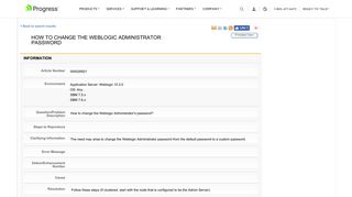 Article: How to Change the Weblogic Administrator Password