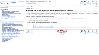 Accessing the Oracle WebLogic Server Administration Console