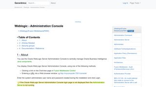 Weblogic - Administration Console [Gerardnico]