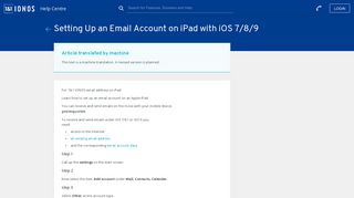 Set up an email account on iPad with iOS 7/8/9 - 1&1 IONOS Help
