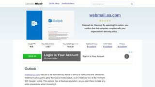 Webmail.aa.com website. Outlook.