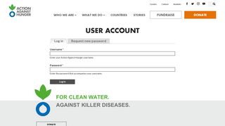 User account | Action Against Hunger