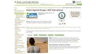 Action Against Hunger | ACF International - Philanthropedia