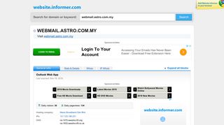 webmail.astro.com.my at WI. Outlook Web App - Website Informer