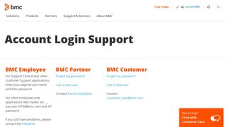 Account Login Support - BMC Software