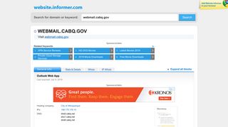 webmail.cabq.gov at WI. Outlook Web App - Website Informer