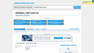 webmail.cmft.nhs.uk at Website Informer. Visit Webmail Cmft.