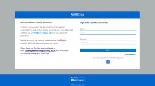 Sign in | Coventry University