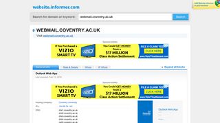webmail.coventry.ac.uk at WI. Outlook Web App - Website Informer