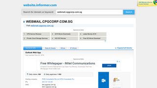 webmail.cpgcorp.com.sg at WI. Outlook Web App - Website Informer