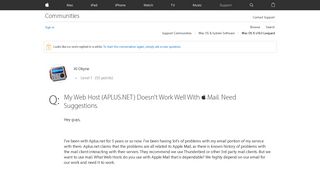 My Web Host (APLUS.NET) Doesn't Work Well… - Apple Community ...