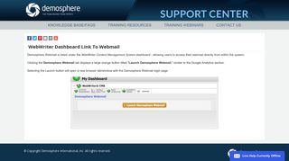 WebWriter Dashboard Link To Webmail | Support ... - Demosphere