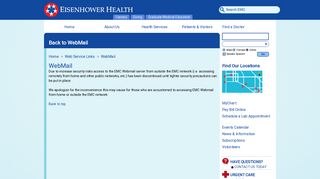 WebMail - EisenhowerHealth.org - formerly Eisenhower Medical Center