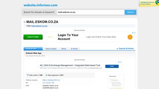 mail.eskom.co.za at WI. Outlook Web App - Website Informer