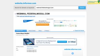 webmail.federalmogul.com at WI. Federal-Mogul WebMail
