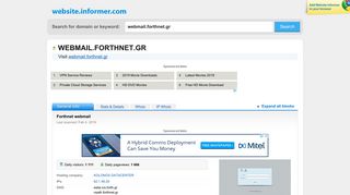 webmail.forthnet.gr at WI. Forthnet webmail - Website Informer