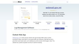Webmail.gov.mt website. Outlook Web App.