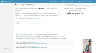 Email Address Format for webmail.gsinet.net | Email Format