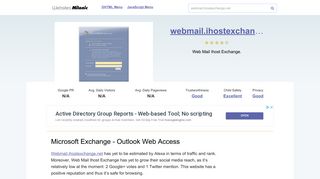 Webmail.ihostexchange.net website. Microsoft Exchange - Outlook ...