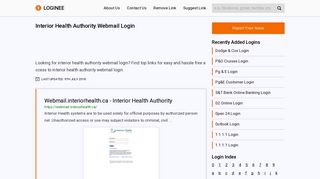 Interior Health Authority Webmail Login