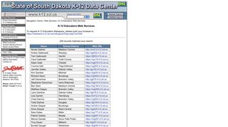 K-12 Educators Web Services - State of South Dakota K-12 ... - k12.sd.us