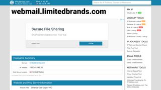 Lbrands User Login - HO - webmail.limitedbrands.com