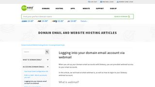 Logging into your domain email account via webmail - Doteasy.com