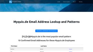 Myquix.de Email Address Lookups & Patterns - ProspectLinked